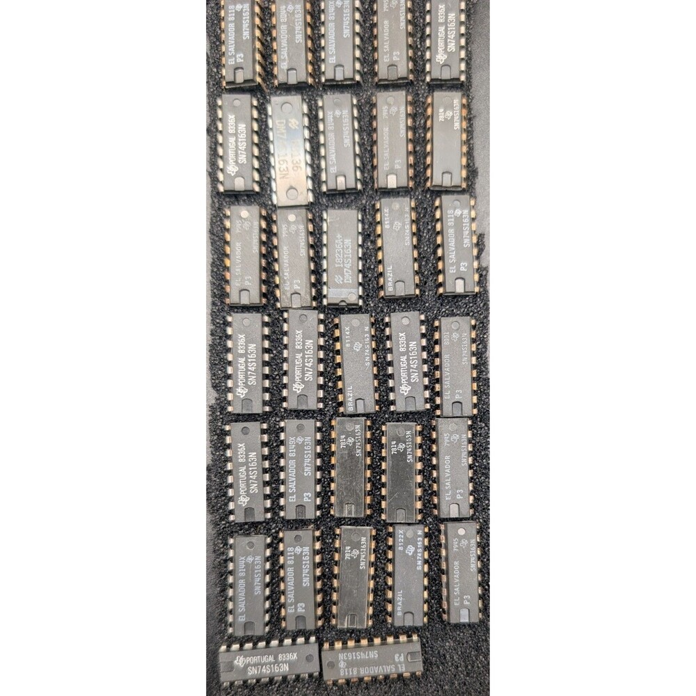 Vintage 74LS163 / 74S163 / 74LS161A Counter IC Lot – 32pcs Working Pulls